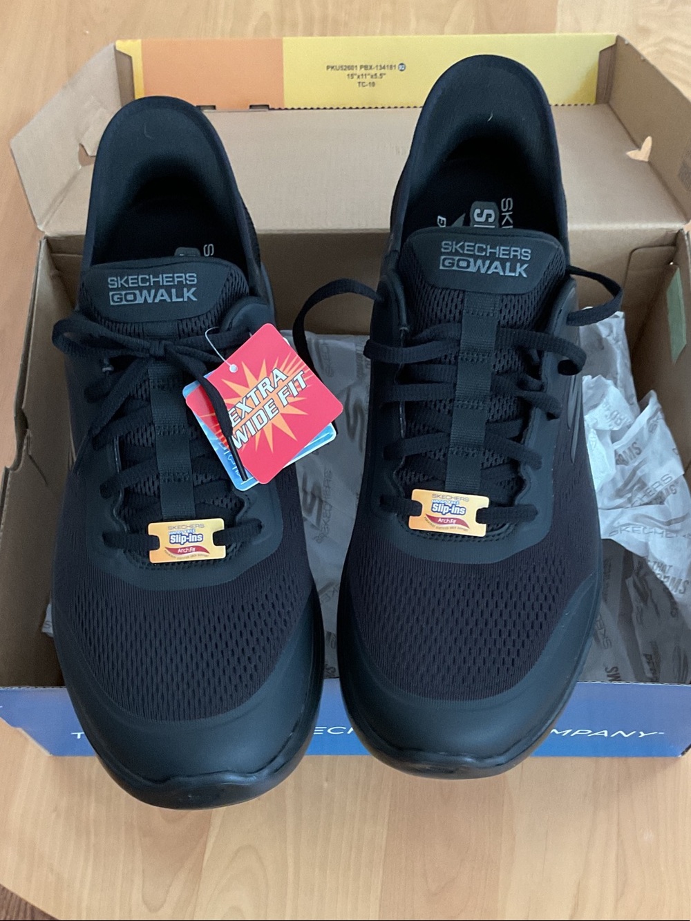 Skechers GOwalk Men's Black Athletic Walking Shoes - Extra Wide